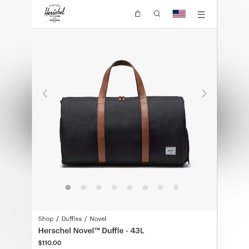 Herschel Supply Company Black and Brown Duffle Bag